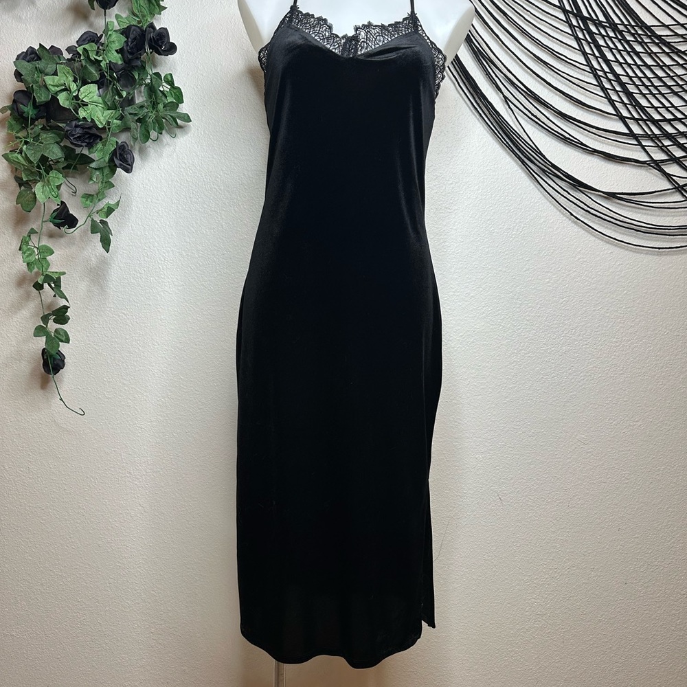 Express Black Midi Dress with Lace Detail
